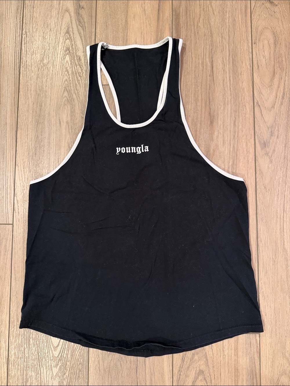 YoungLA Black Tank Top with White Trim